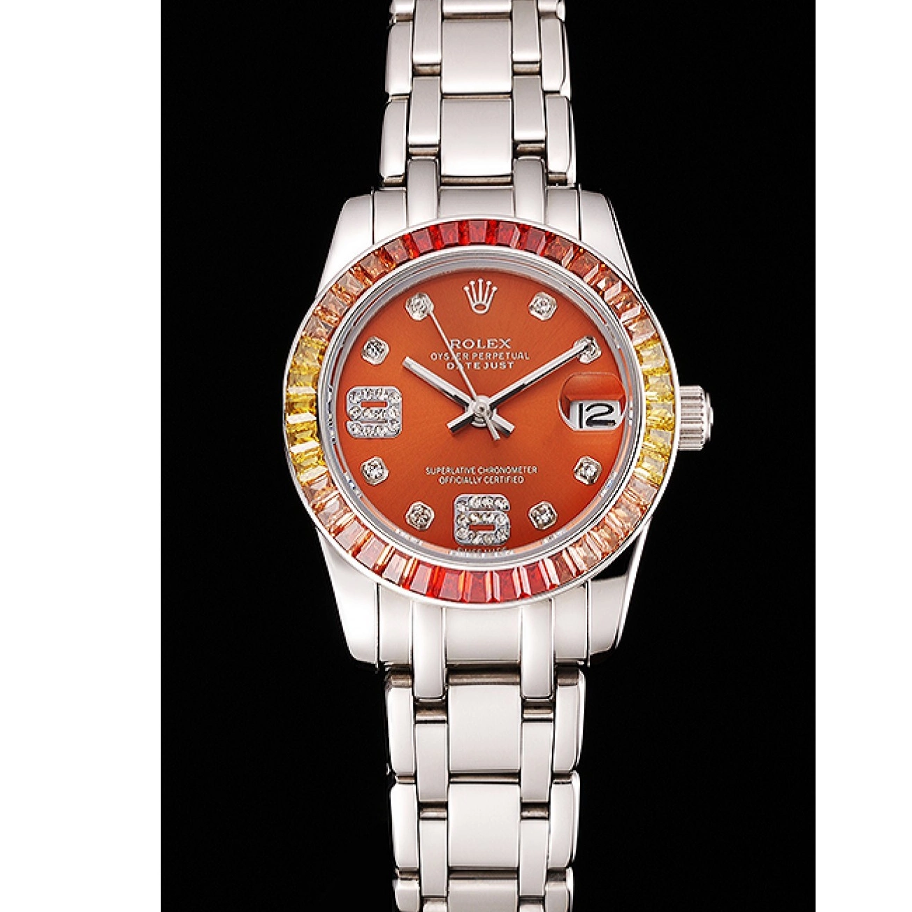 Best AAA Replica Sites 39 Stainless Dial And Steel Pearlmaster Datejust Rolex Bracelet Cognac Case 0615